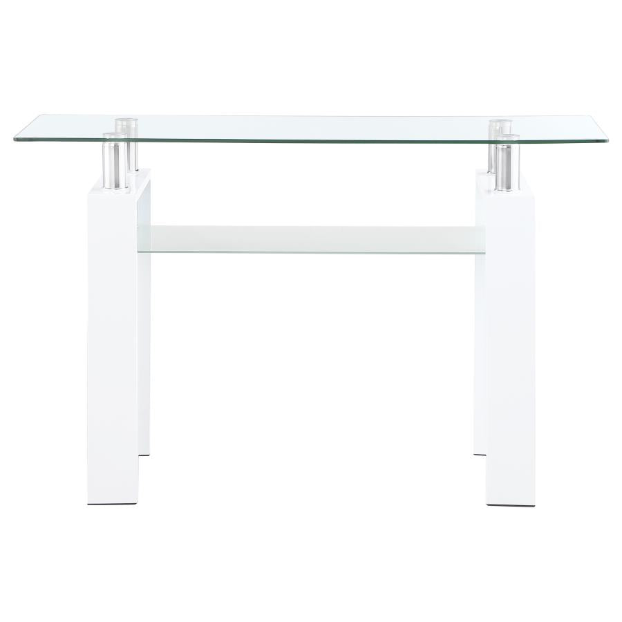 Dyer Rectangular Glass Top Entryway Sofa Console Table White - 703439