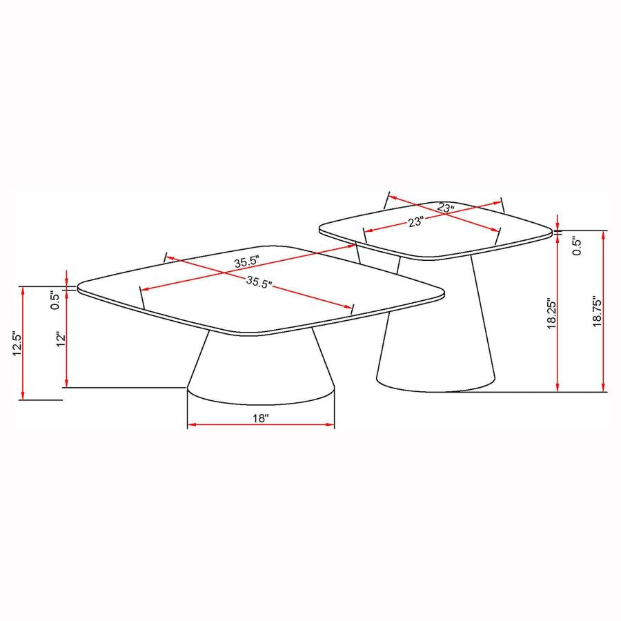 Eason 2-piece Cocktail Coffee Table Set Concrete and Black - 703500