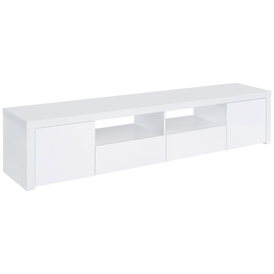 Jude 2-door Engineered Wood 79-inch TV Stand High Gloss White - 704262