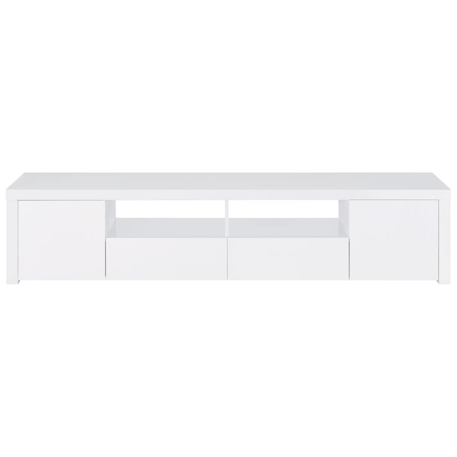 Jude 2-door Engineered Wood 79-inch TV Stand High Gloss White - 704262