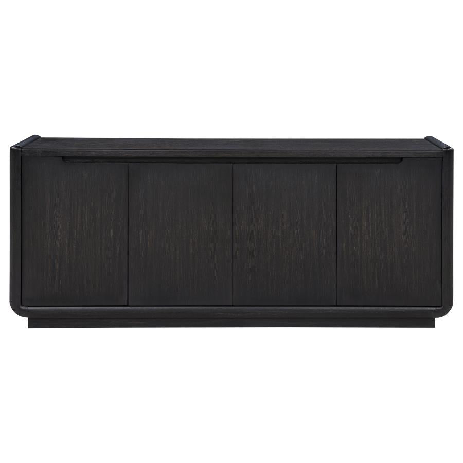 Leandro 72-inch 4-door TV Stand Media Console Burnished Black - 704633