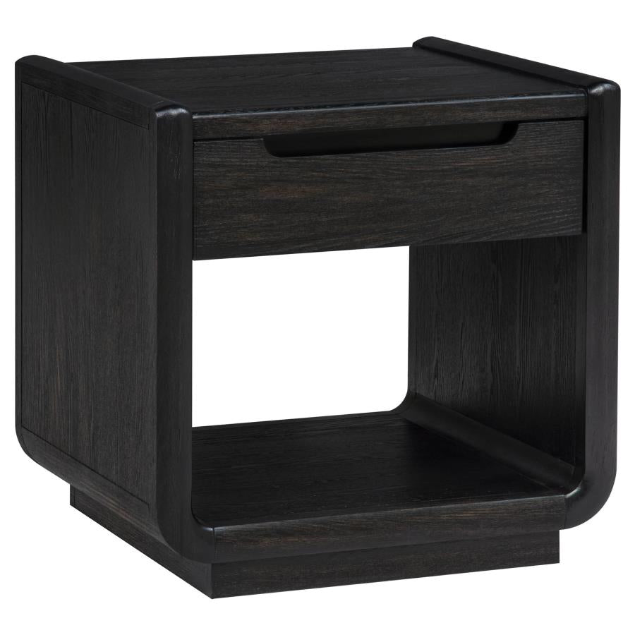 Leandro 3-piece Wood Coffee and End Table Set Burnished Black - 704638-S3