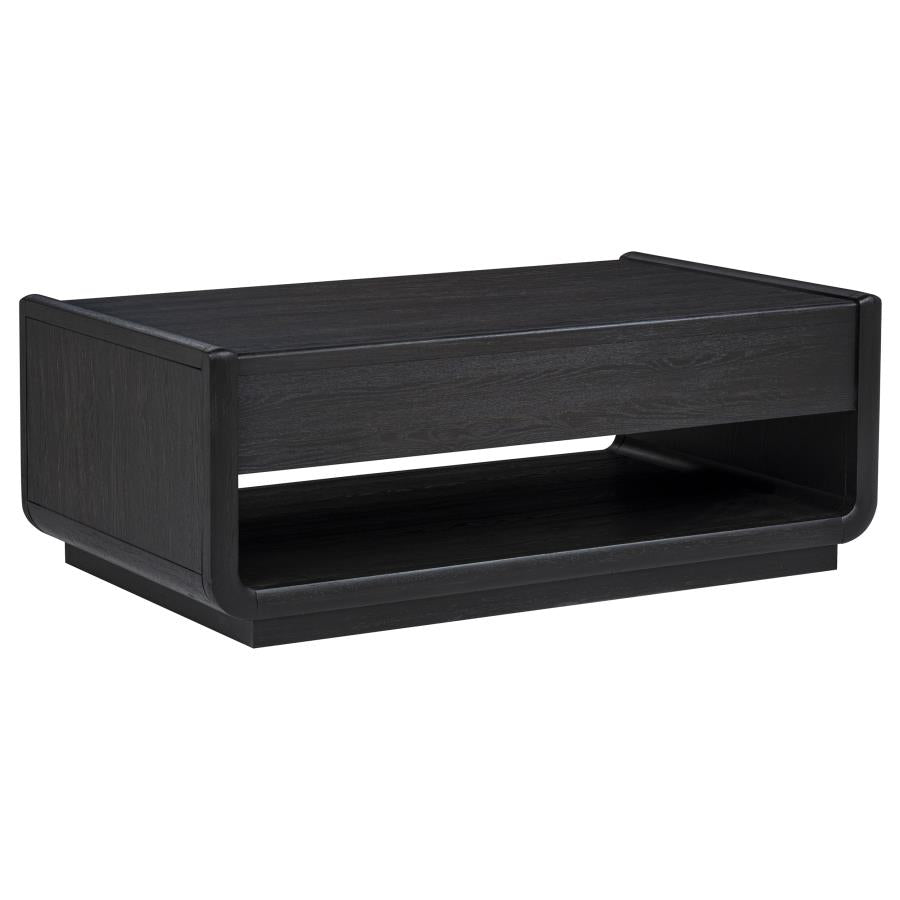 Leandro 2-drawer Wood Cocktail Coffee Table Burnished Black - 704638