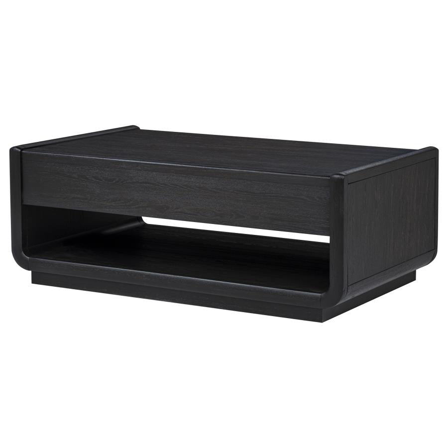 Leandro 2-drawer Wood Cocktail Coffee Table Burnished Black - 704638
