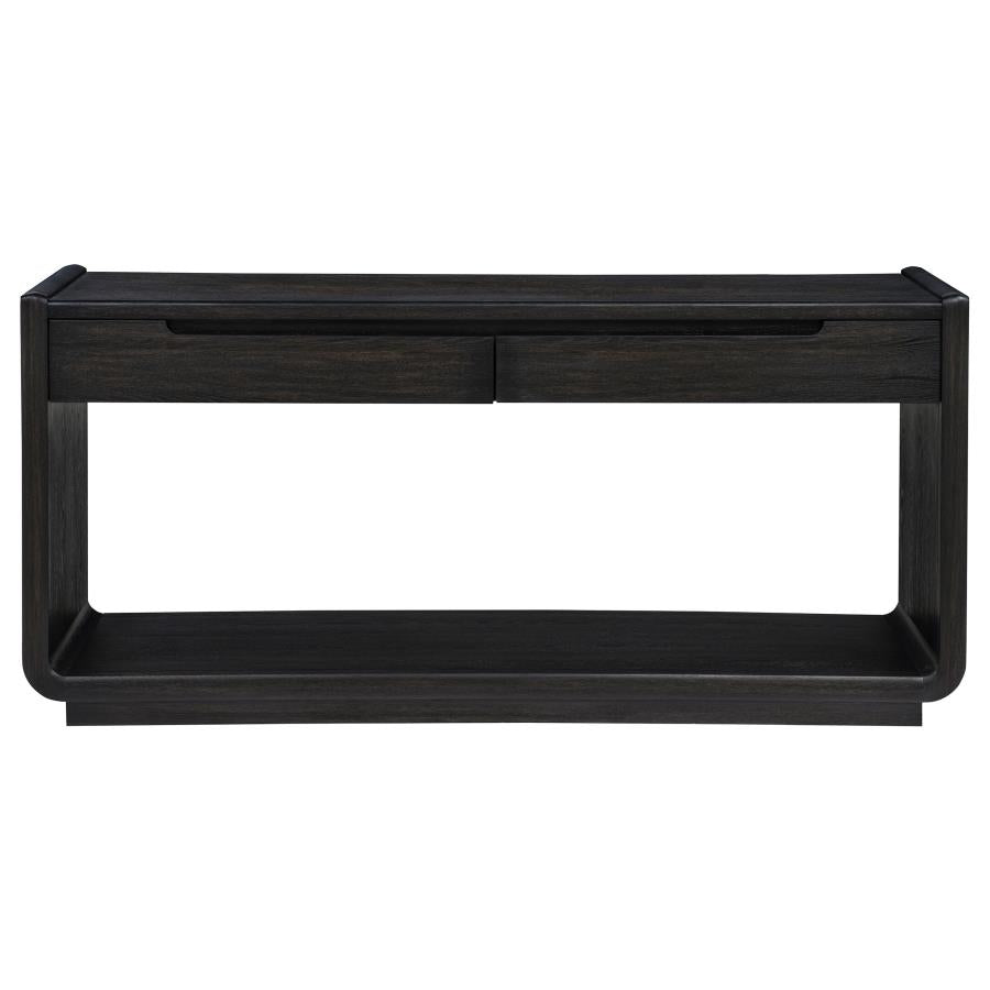Leandro 2-drawer Entryway Sofa Console Table Burnished Black - 704639