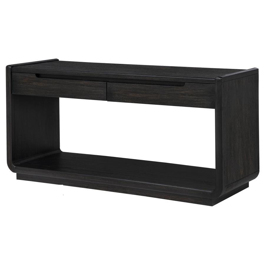 Leandro 2-drawer Entryway Sofa Console Table Burnished Black - 704639