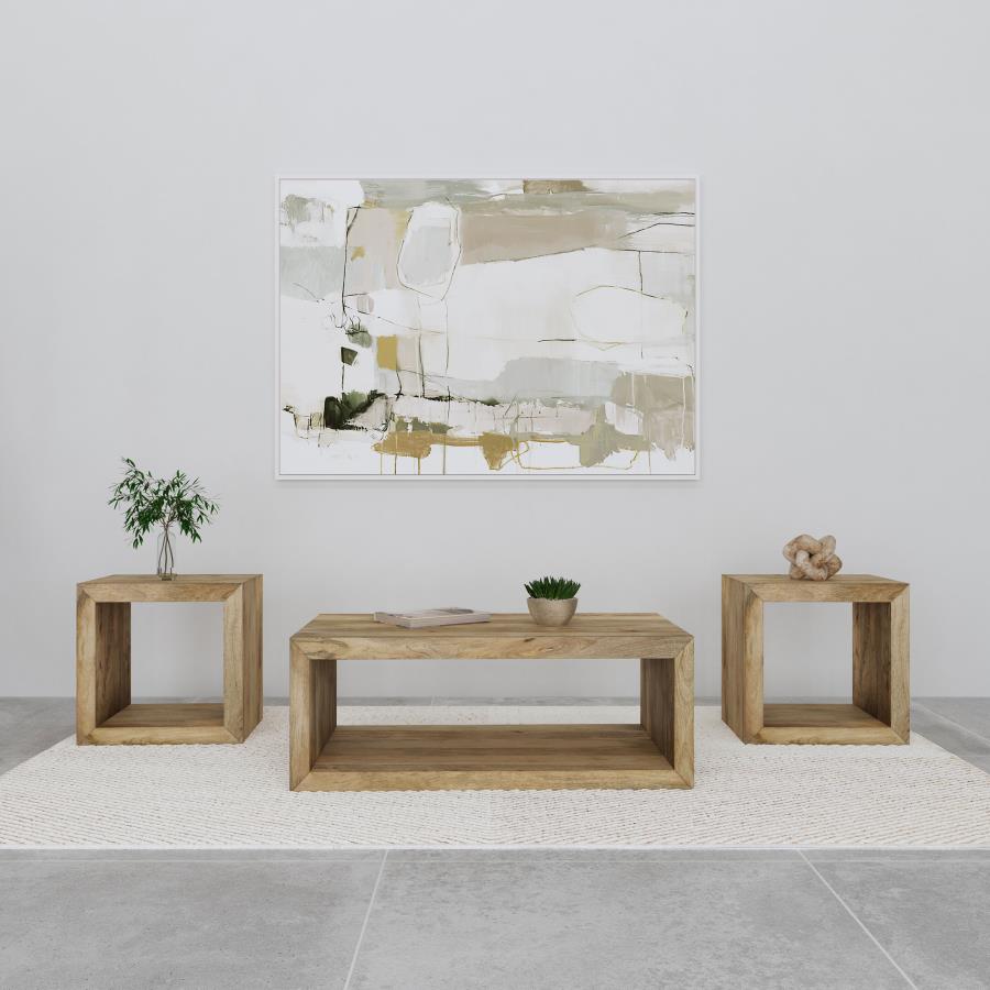 Benton 3-piece Solid Mango Coffee and End Table Set Natural - 704838-S3