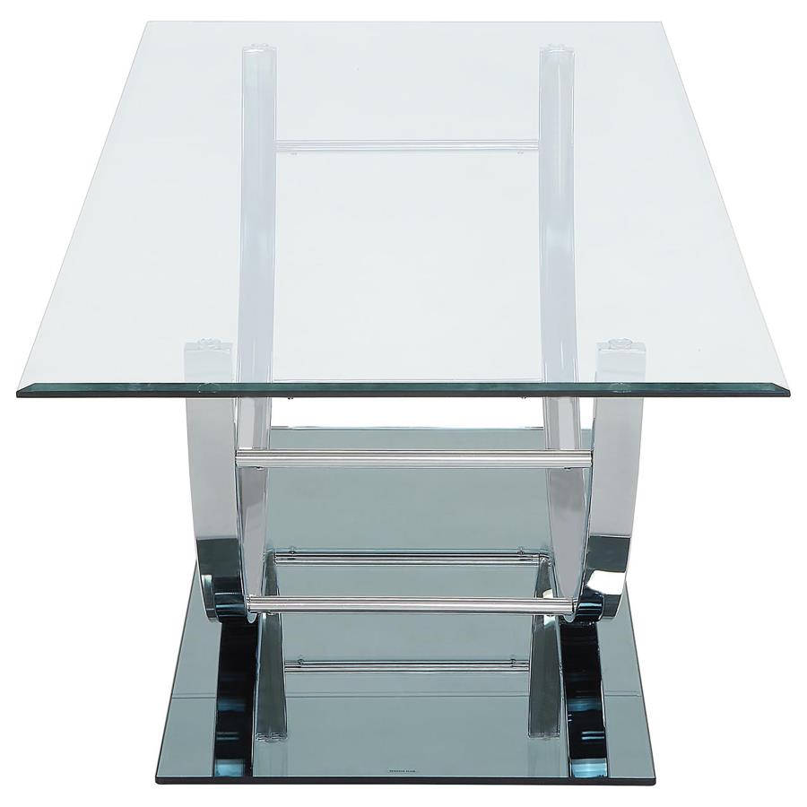 Danville 2-piece Glass Top Coffee and End Table Set Chrome - 704988-S2