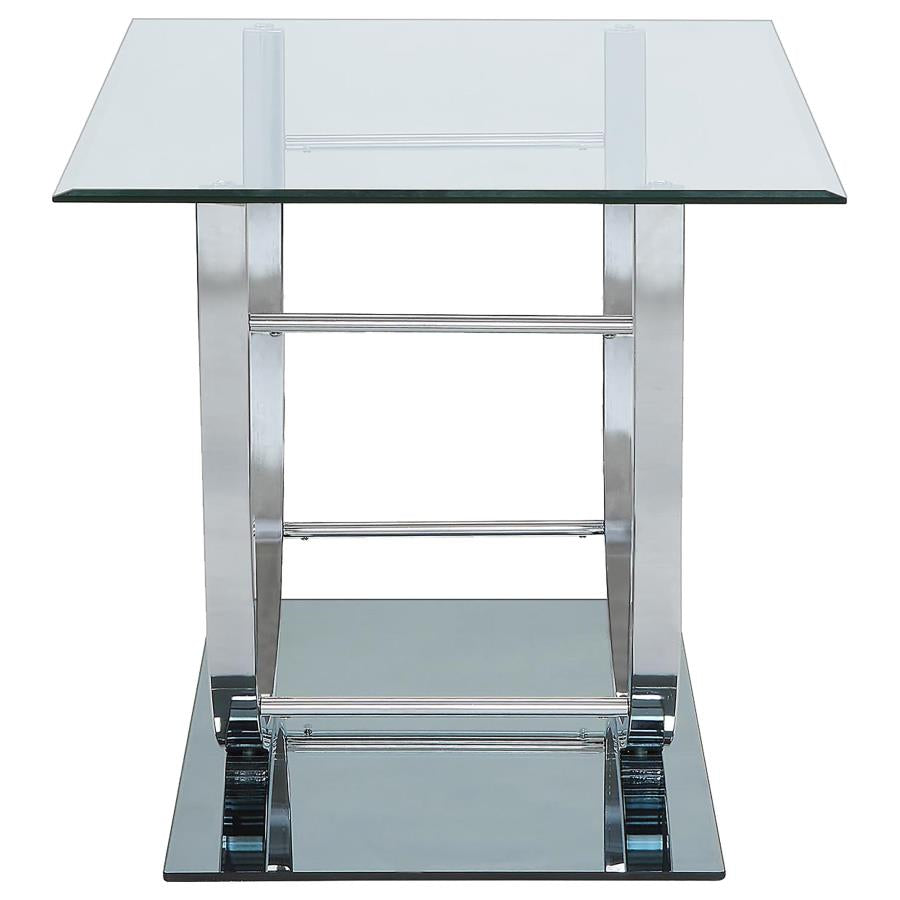 Danville 3-piece Glass Top Coffee and End Table Set Chrome - 704988-S3