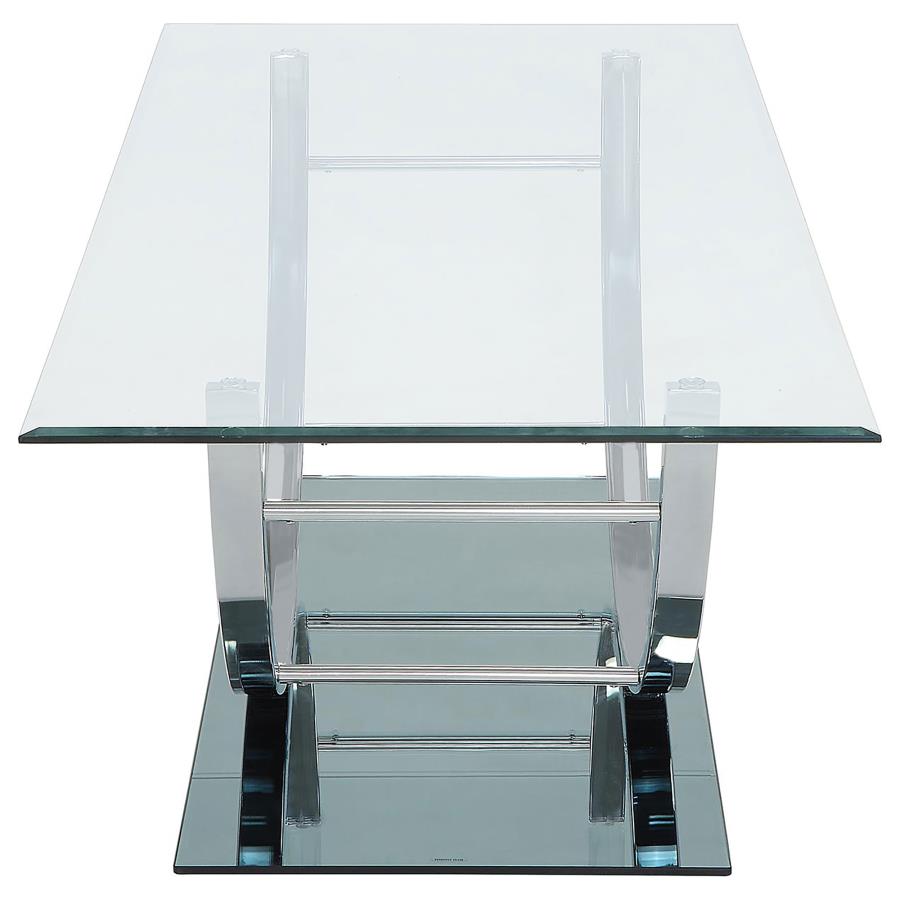 Danville Rectangular U-Shaped Glass Top Coffee Table Chrome - 704988