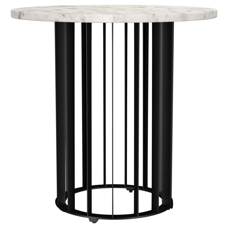 Haven 3-piece Round Marble Coffee and End Table Set Black - 706208-S3