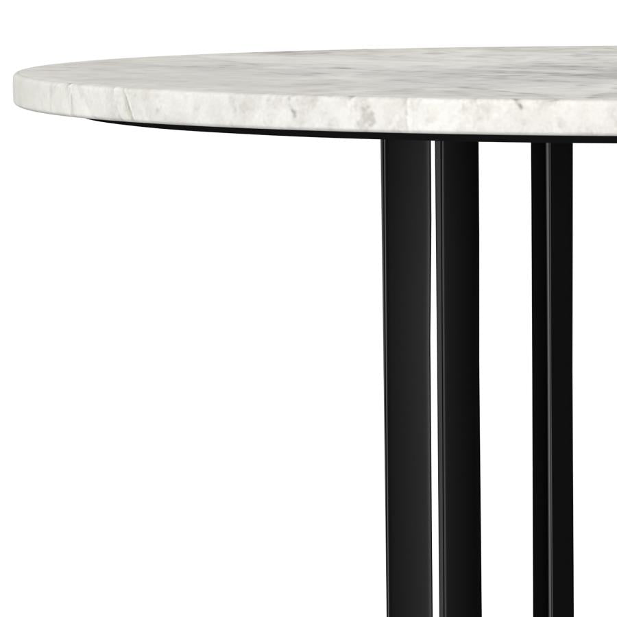 Haven Round Genuine White Marble Top Coffee Table Black - 706208