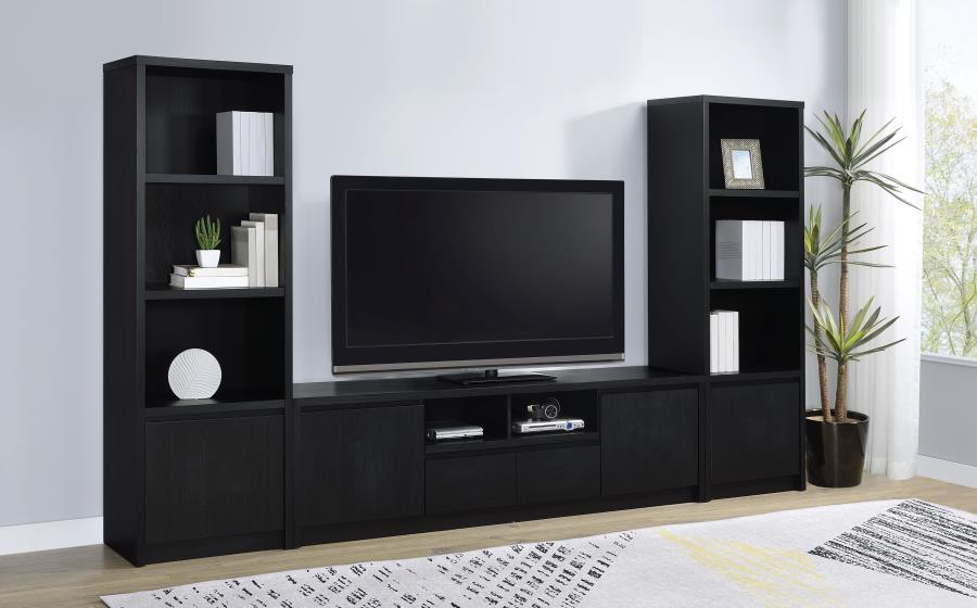 Winfield 3-sheld Media Tower Entertainment Pier Black - 706224