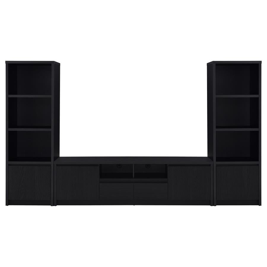 Winfield 3-sheld Media Tower Entertainment Pier Black - 706224