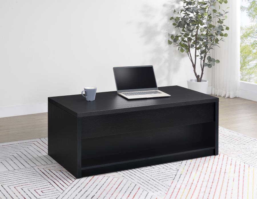 Knapp Lift Top Cocktail Coffee Table with Dual Drawers Black - 706228