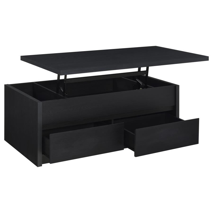 Knapp Lift Top Cocktail Coffee Table with Dual Drawers Black - 706228