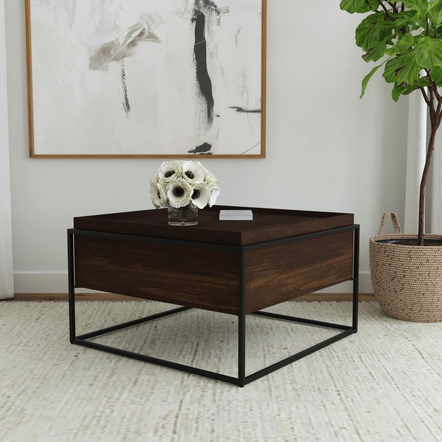 Fulton 30-inch Square Mango Wood Coffee Table Dark Brown - 706238