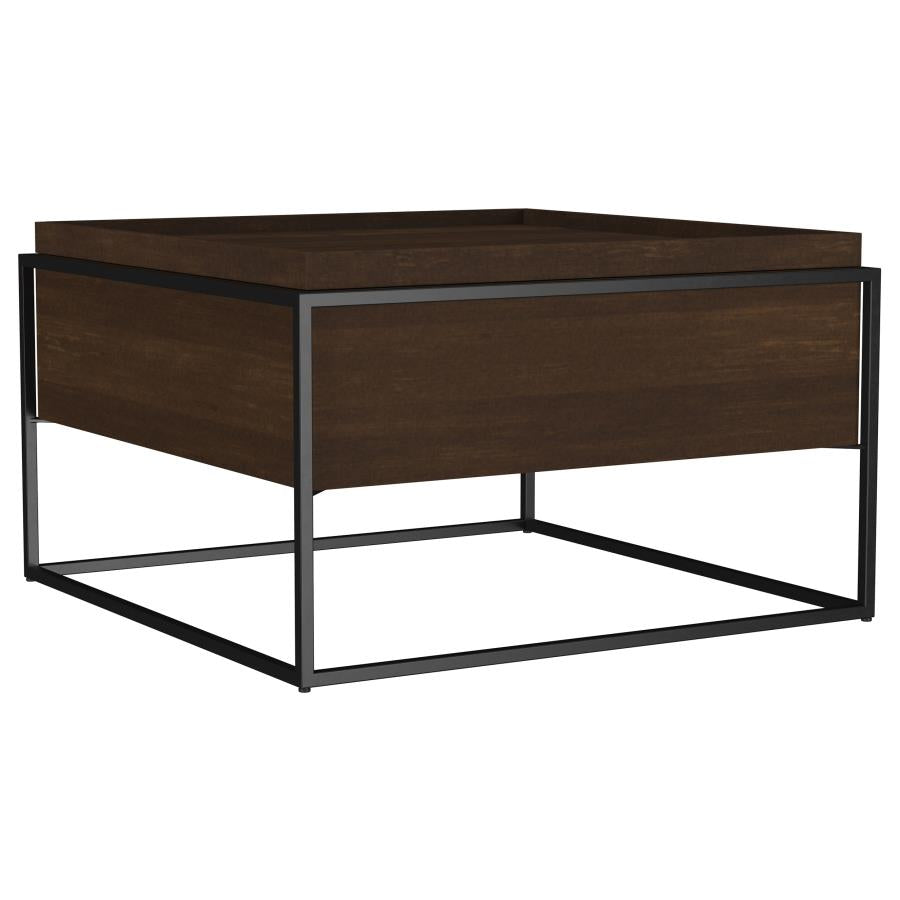 Fulton 30-inch Square Mango Wood Coffee Table Dark Brown - 706238