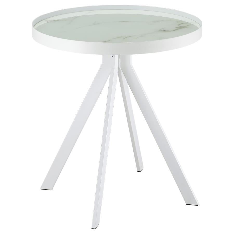 Briggs 2-piece Round Coffee and End Table Set White - 706258-S2