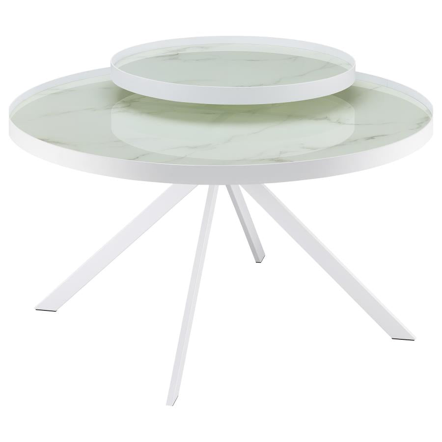 Briggs 2-piece Round Coffee and End Table Set White - 706258-S2