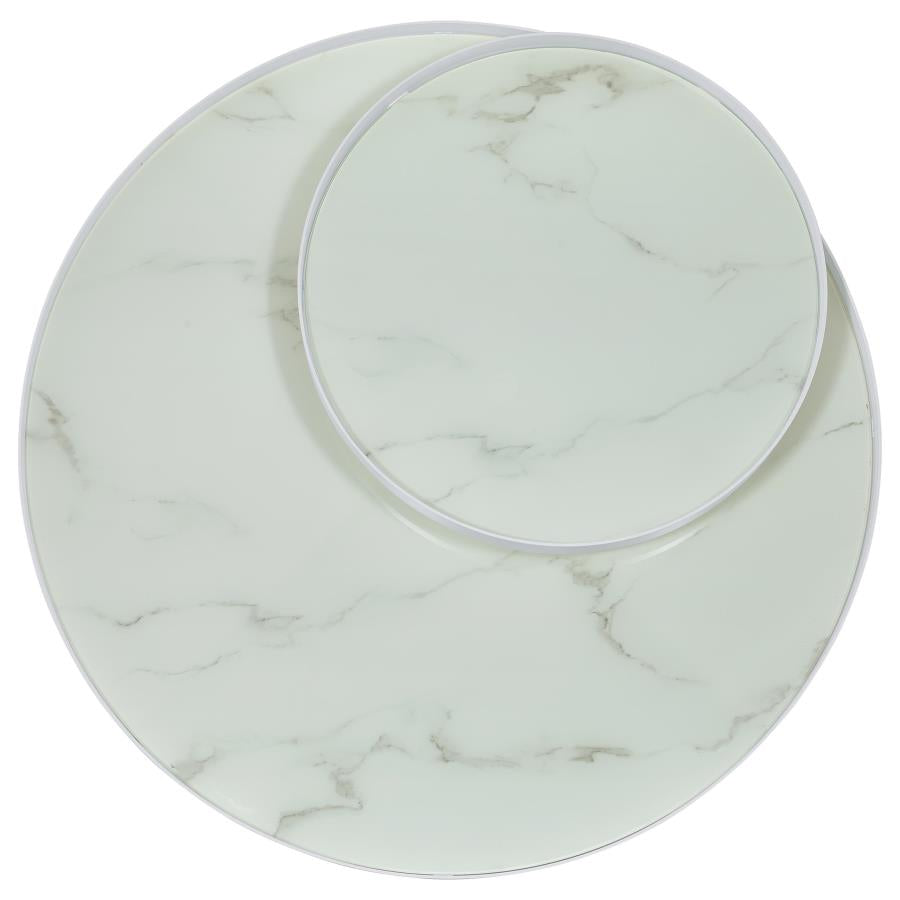 Briggs 2-piece Round Coffee and End Table Set White - 706258-S2
