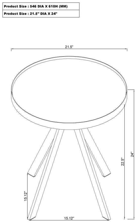 Briggs 2-piece Round Coffee and End Table Set White - 706258-S2