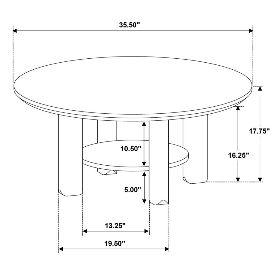 Ottowa 2-piece Round Wood Coffee Table Set Light Oak - 706298-S2