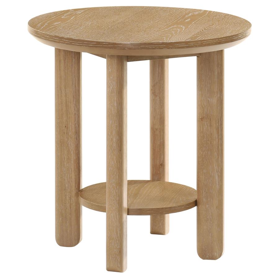 Ottowa 3-piece Round Wood Coffee Table Set Light Oak - 706298-S3