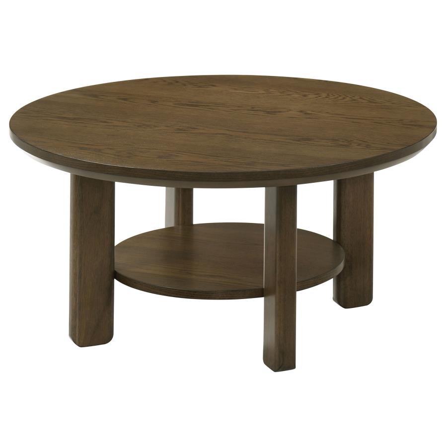 Ottowa 35-inch Round Wood Cocktail Coffee Table Brown - 706308