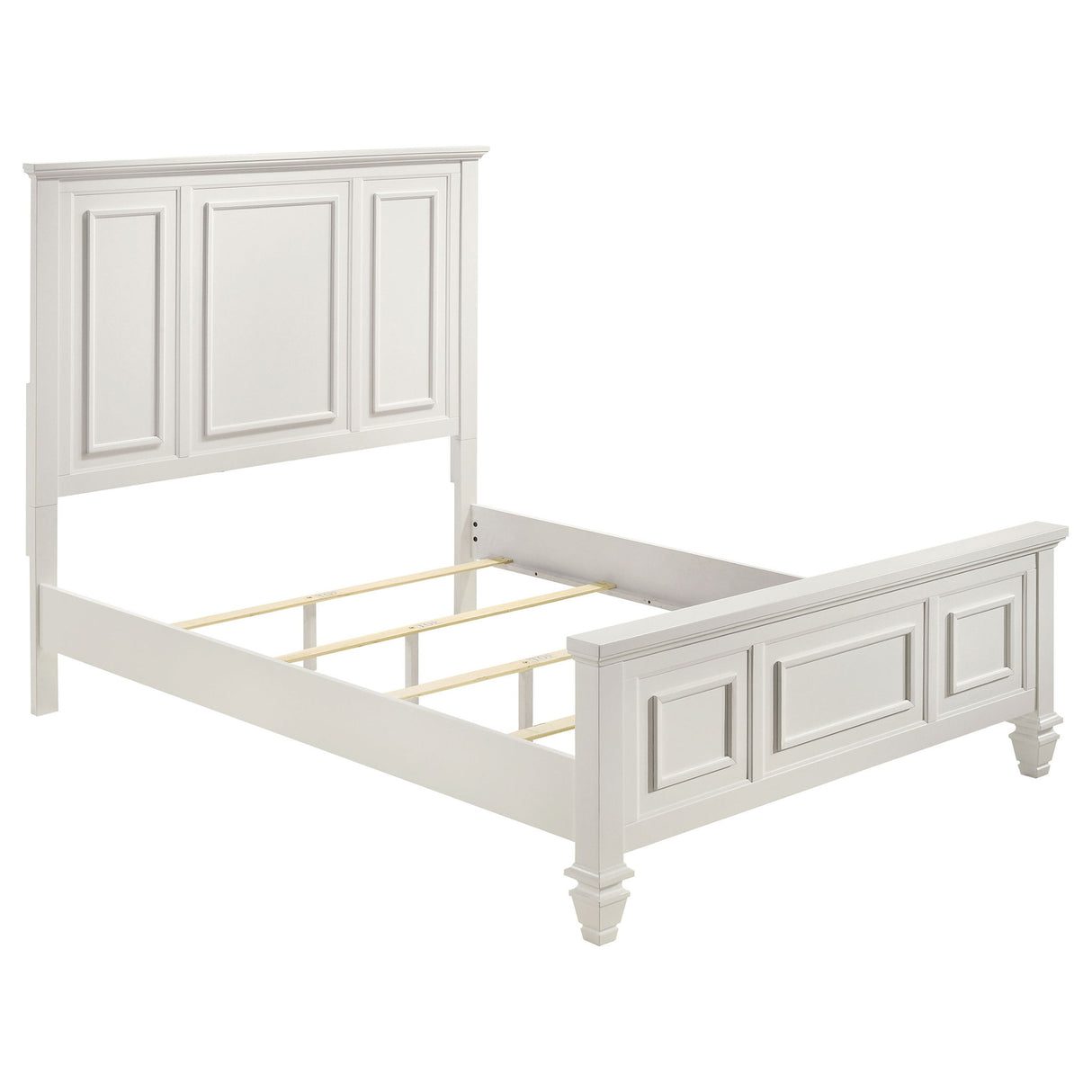 Copper - Queen Panel Bed With Structured Headboard And Slatted Design - White