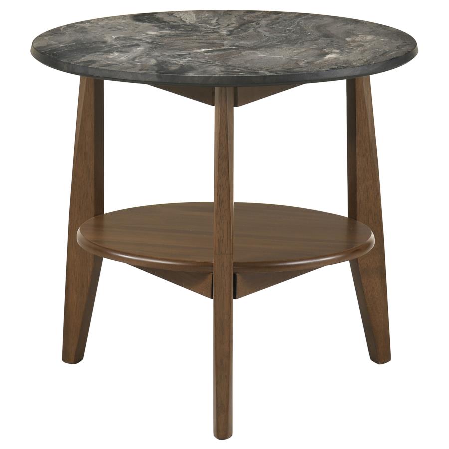 Bradley 2-Piece Round SmartTop Coffee Table Set Smokey Grey and Brown - 706458-S2
