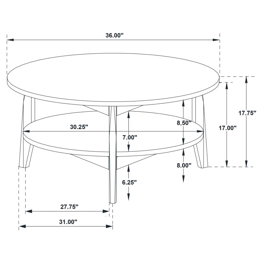 Bradley Round SmartTop Cocktail Coffee Table Smokey Grey and Brown - 706458