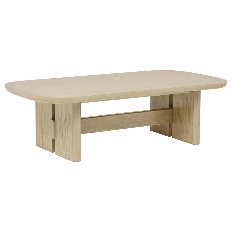 Kailani 3-piece Coastal Coffee and End Table Set Beige Oak - 706588-S3