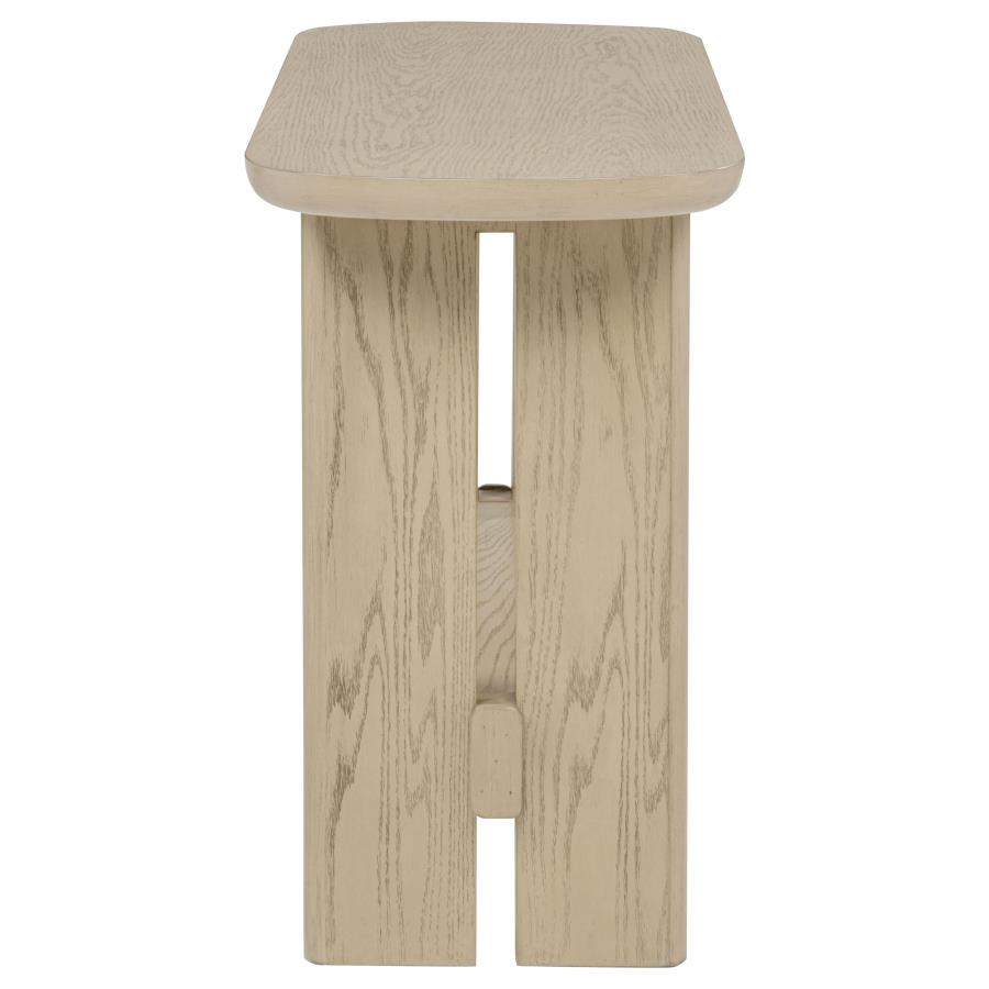 Kailani Coastal Sofa Console Table with Shelf Beige Oak - 706589