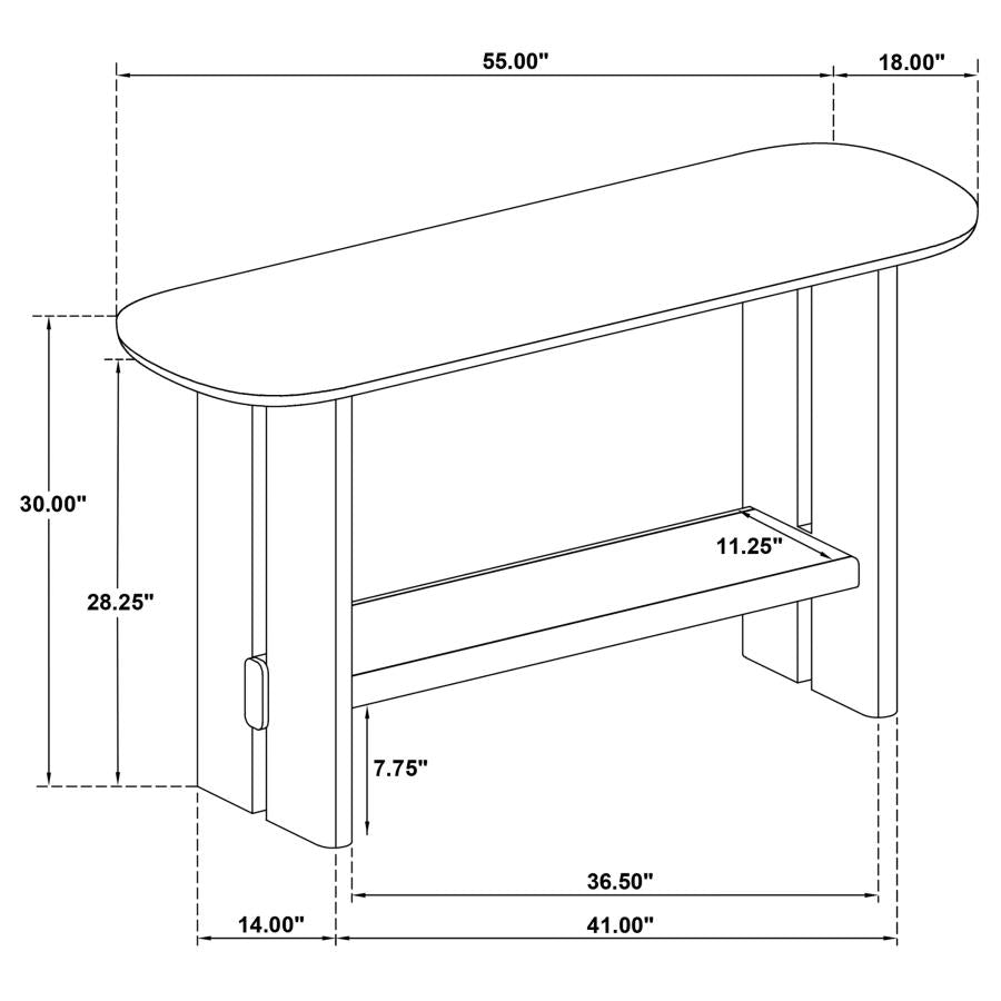 Kailani Coastal Sofa Console Table with Shelf Beige Oak - 706589