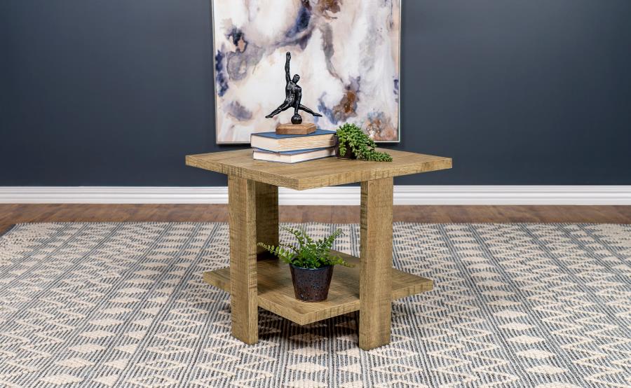 Dawn Square Engineered Wood End Table Mango Brown - 707717