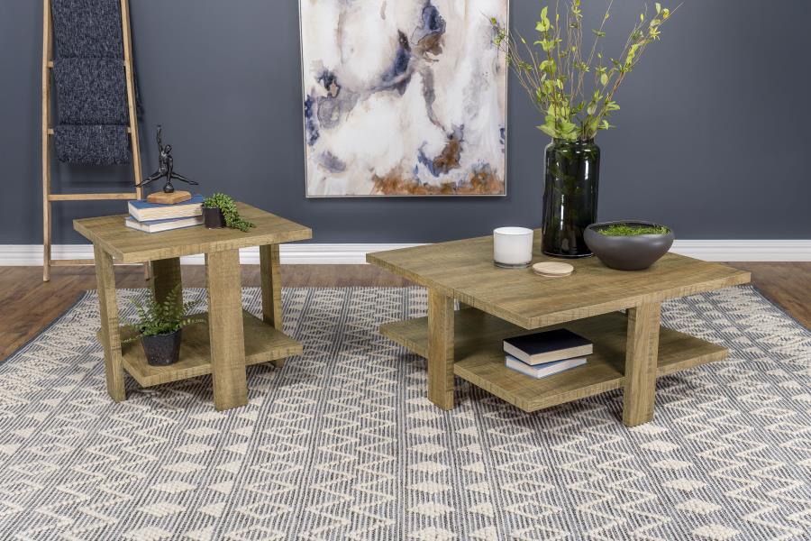 Dawn 2-piece Round Coffee and End Table Set Mango Brown - 707718-S2