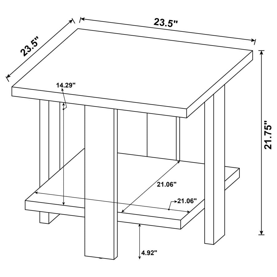 Dawn 2-piece Round Coffee and End Table Set Mango Brown - 707718-S2