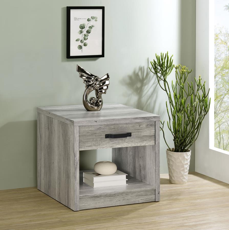 Felix 1-drawer Engineered Wood Side End Table Grey Driftwood - 707727