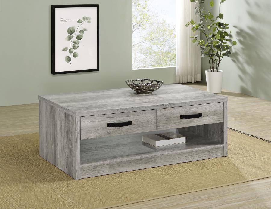 Felix 2-drawer Engineered Wood Coffee Table Grey Driftwood - 707728