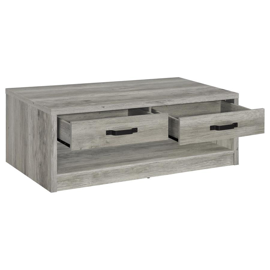 Felix 2-drawer Engineered Wood Coffee Table Grey Driftwood - 707728