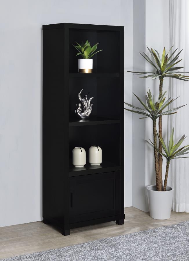 Jupiter 3-shelf Engineered Wood Media Tower Black - 707756