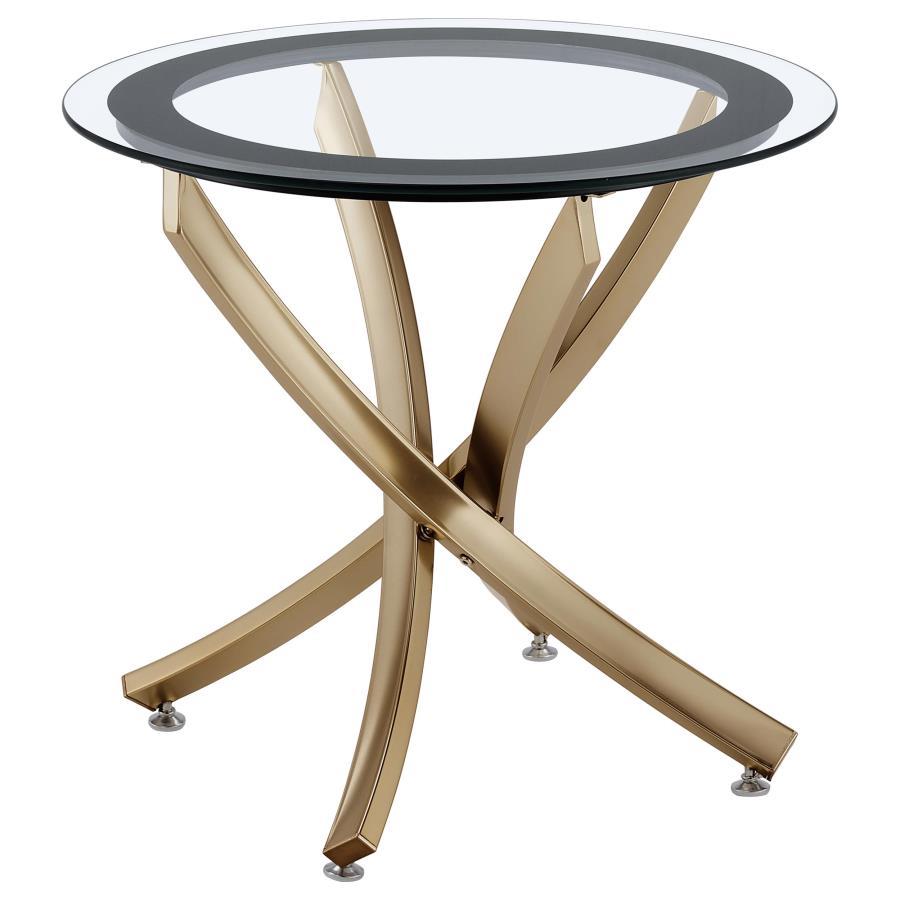 Brooke 3-piece Round Coffee and End Table Set Rose Brass - 707888-S3
