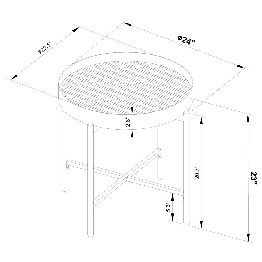 Ozella 2-piece Round Coffee and End Table Set Sandy Black - 707898-S2