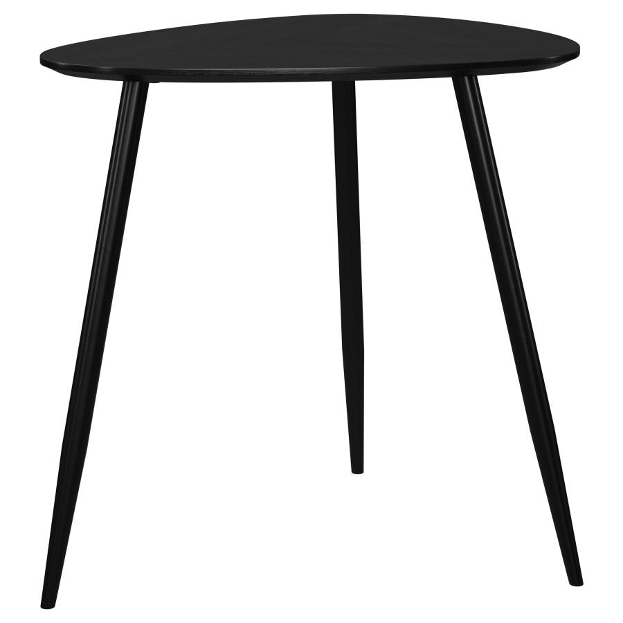 Odessa Triangular Solid Wood End Table Black - 707917