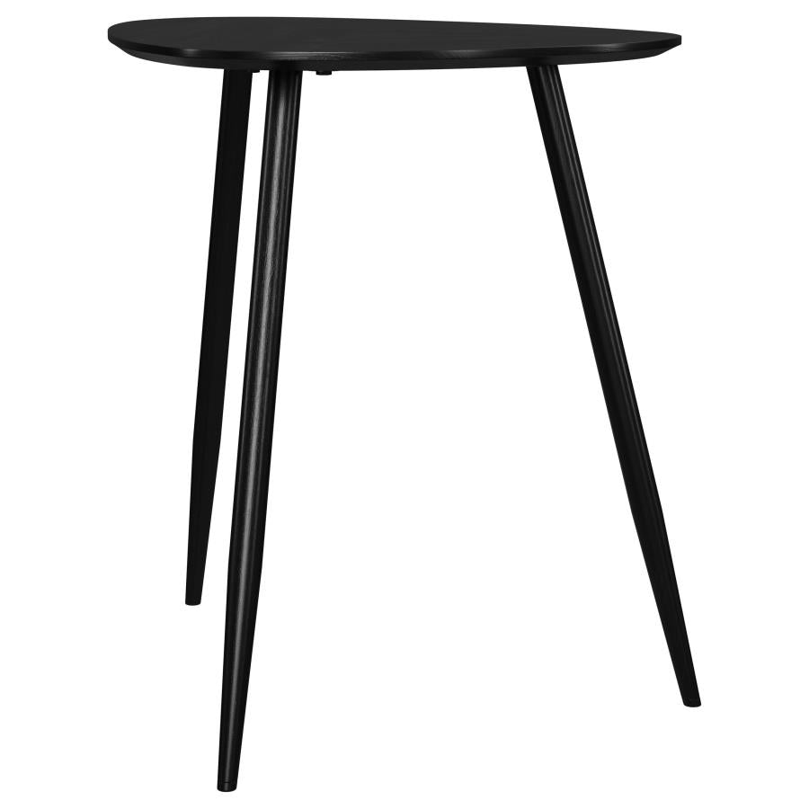 Odessa Triangular Solid Wood End Table Black - 707917