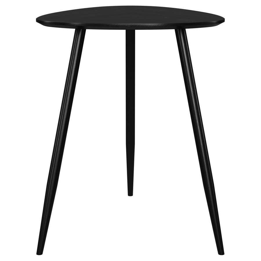 Odessa Triangular Solid Wood End Table Black - 707917