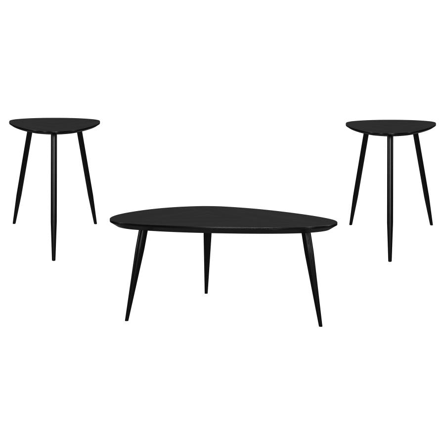 Odessa 3-piece Triangular Coffee and End Table Set Black - 707918-S3