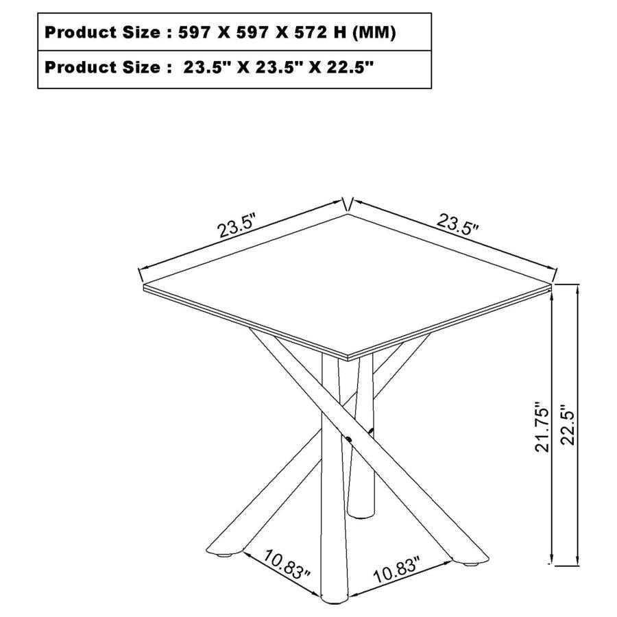 Carvell Square Sintered Stone End Side Table Mirage White - 708137