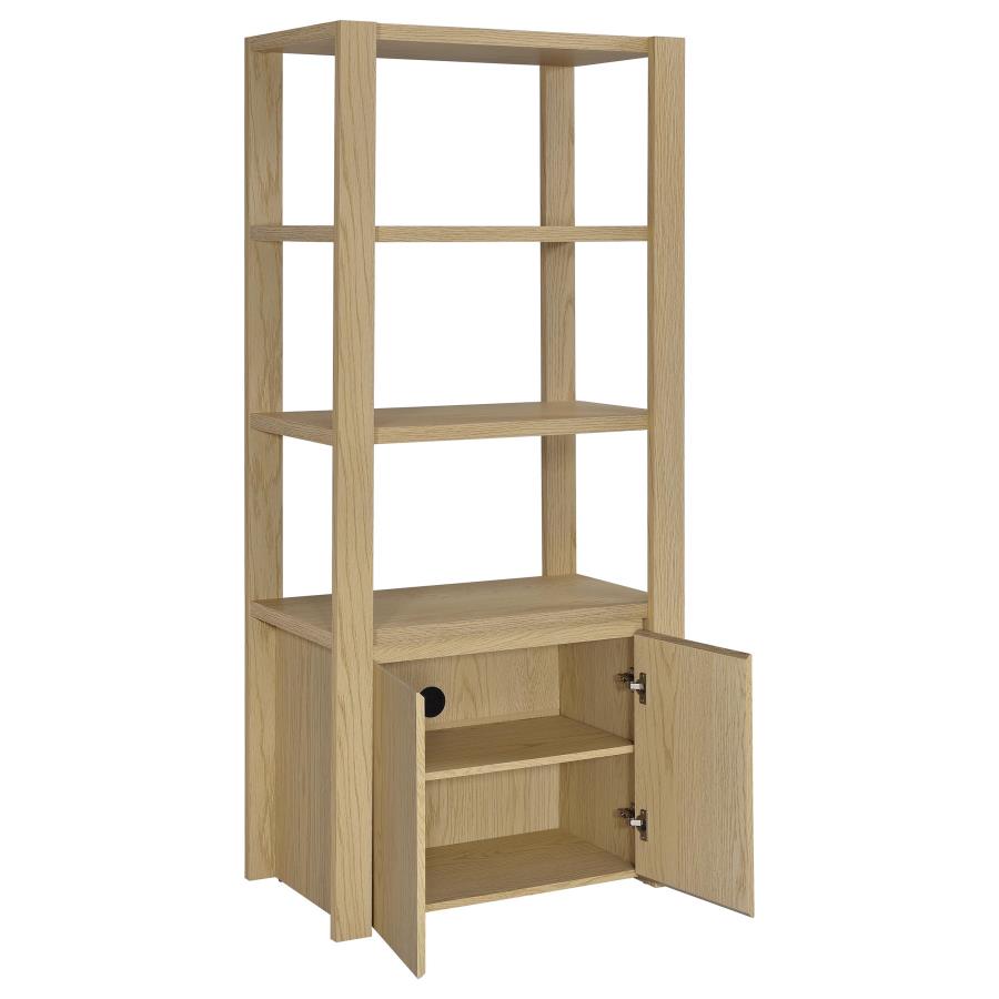 Laurelton 3-shelf Media Tower Tall Pier Cabinet Light Oak - 708224